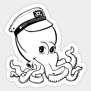 Captain Octopus for Light Shirts Sticker